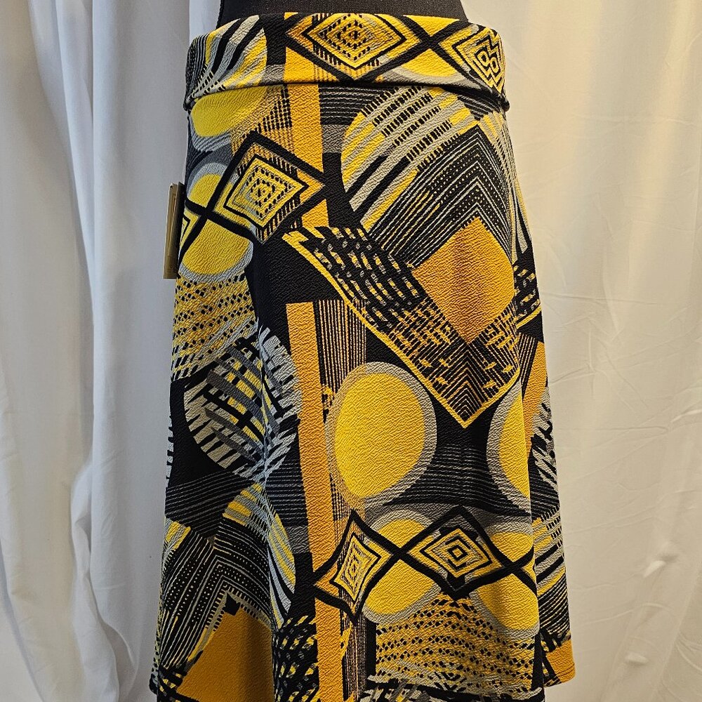 NWT Lularoe - Azure Skirt - Yellow, Black and Grey